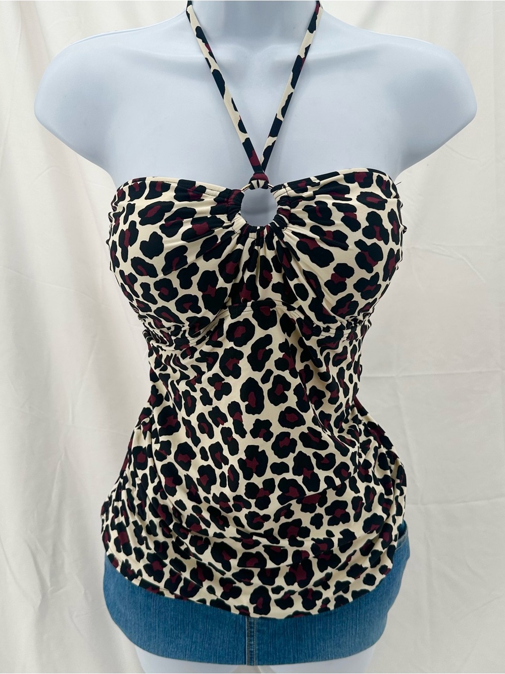 Tuscan Mom Halter 2000s Michael Kors Cheetah/Leopard Top/Tankini